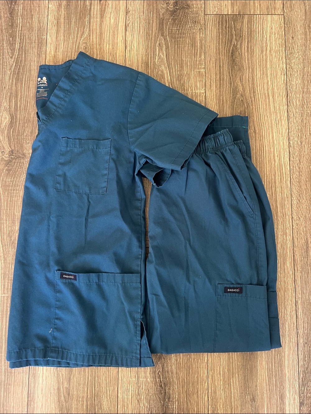 Dark Medical Scrub Top and Pants Set
